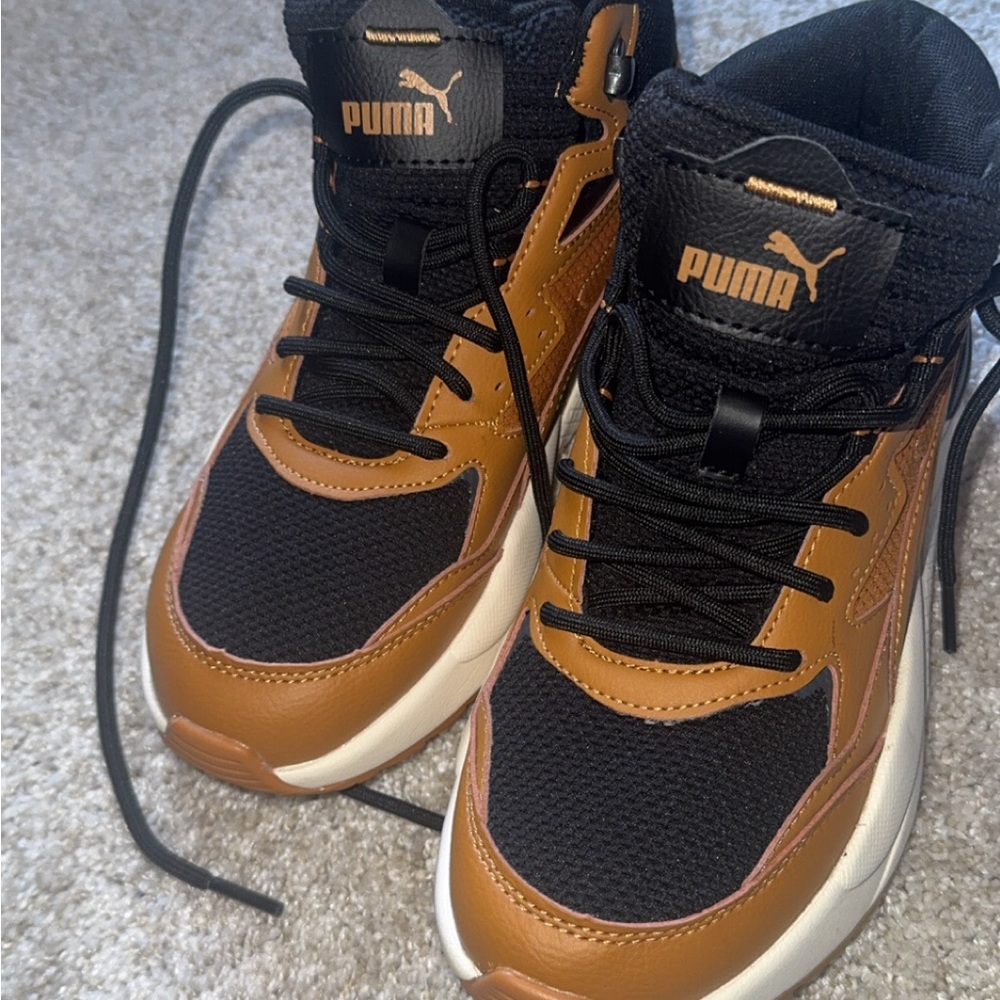 Puma Black and Brown Sneakers